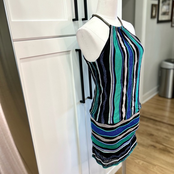 NWT Laundry by Shelli Segal Metallic Thread Halter Dress - Picture 2 of 11